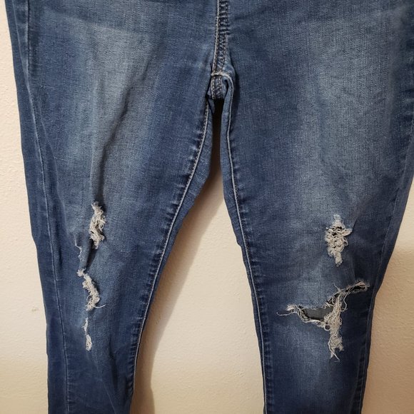 SO Faded Distressed Jeans High Rise Jegging Size 7 Juniors - Picture 4 of 9